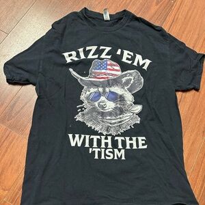 Gildan Black Graphic Tee with Patriotic Design